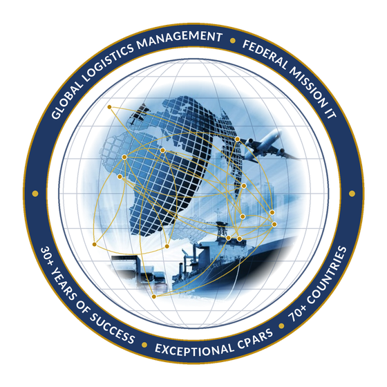 Global Logistics Management seal: Federal Mission IT, 30+ years of success, Exceptional CPARS, 70+ countries